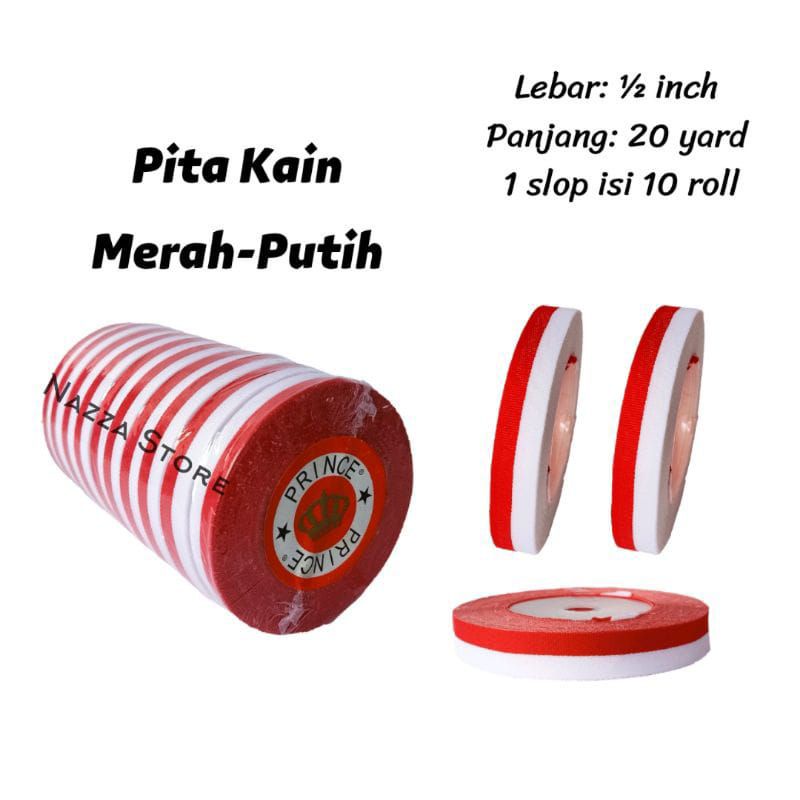

Pita Kain Bendera MERAH-PUTIH ½ inci x 20 yard 1 roll