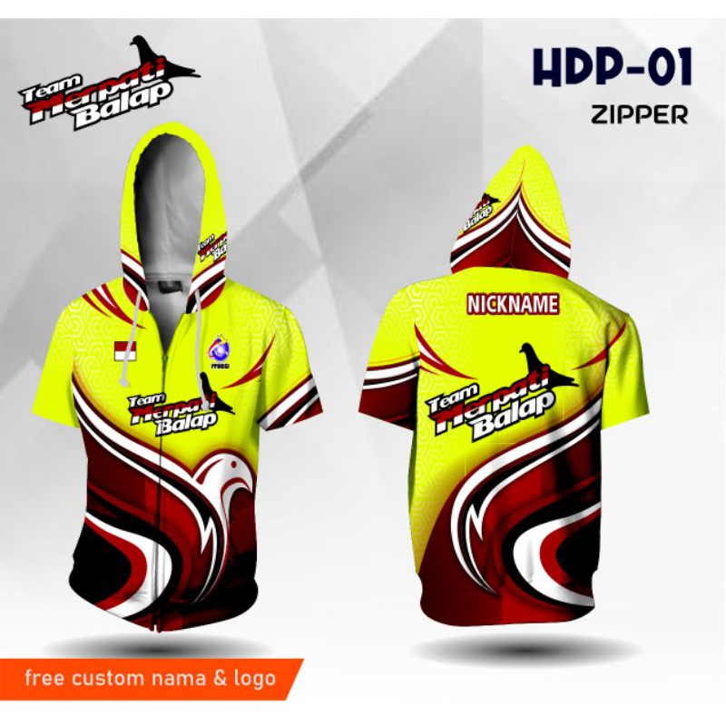 baju merpati balap/burung dara Hoodie zipper