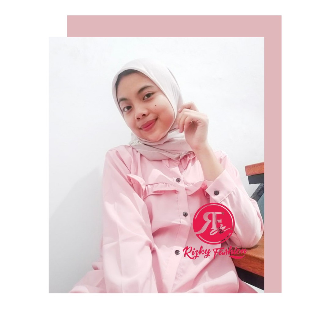 Riana ruffle blouse/blus rempel/atasan wanita korean style