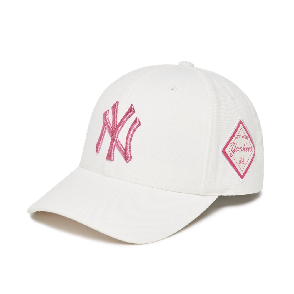 MLB NY Yankees Stamp Ball Cap Ivory/Pink 100% Original