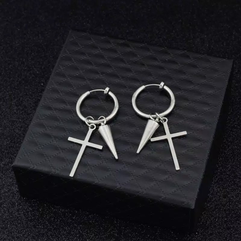 EE0498 - Anting JEPIT Tanpa Tindik Pria Wanita Kpop Korea BTS EXO GOT7