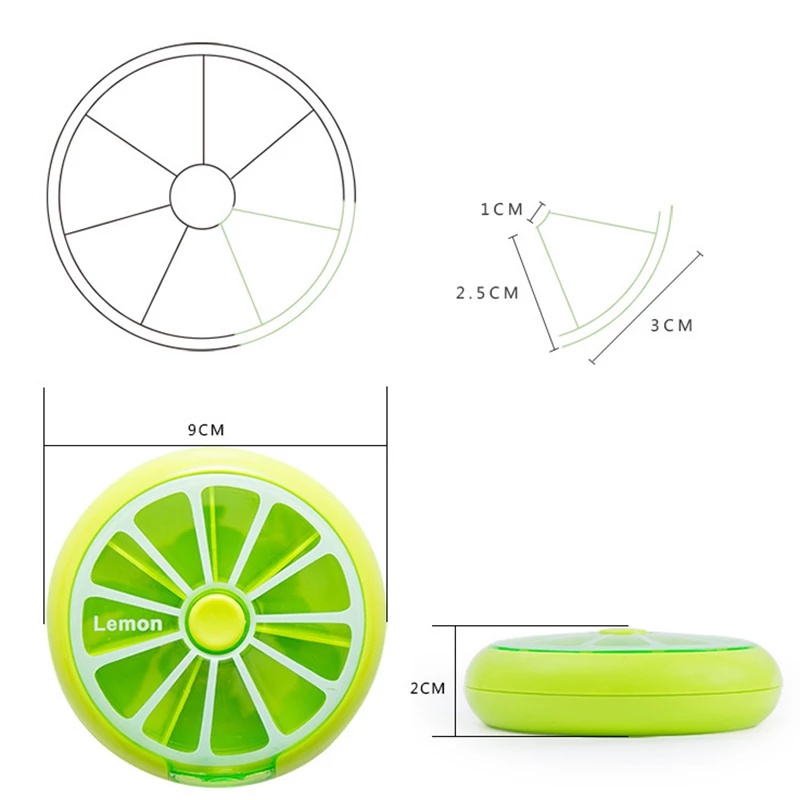 Kotak Penyimpanan Pil Obat 7 Hari Bentuk Bulat Kecil Portable Untuk Travel