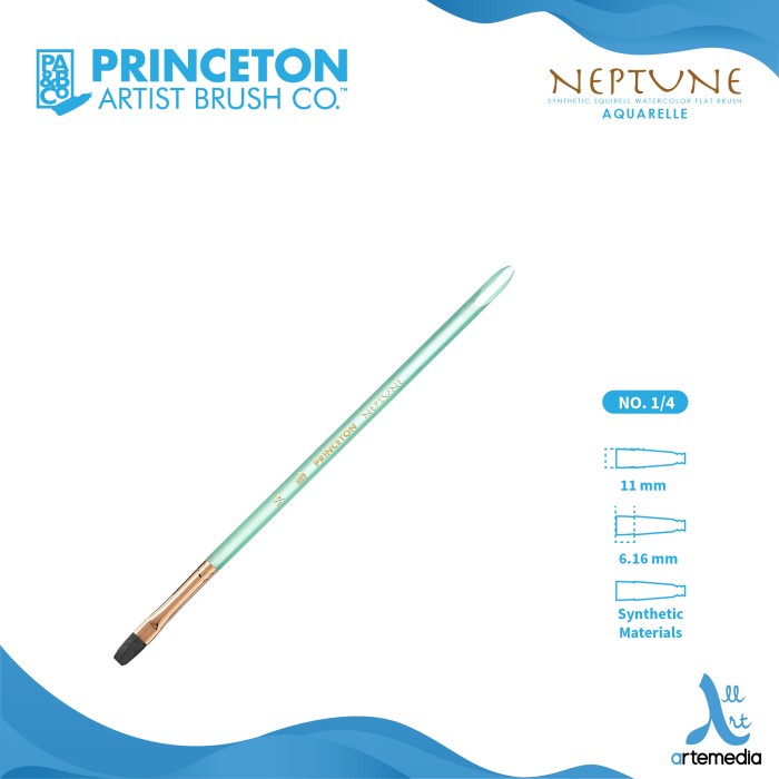 

Kuas Lukis Princeton Neptune 4750AQ Aquarelle Synthetic Brush SH - NO. 1/4