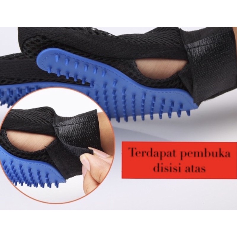 Silicon pet glove brush sarung tangan bulu kucing anjing pet