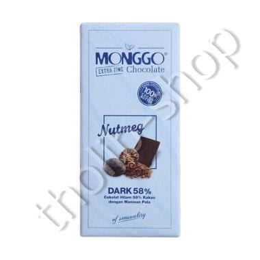 

Monggo nutmeg dark 58%- coklat hitam dengan manisan pala 80 gram