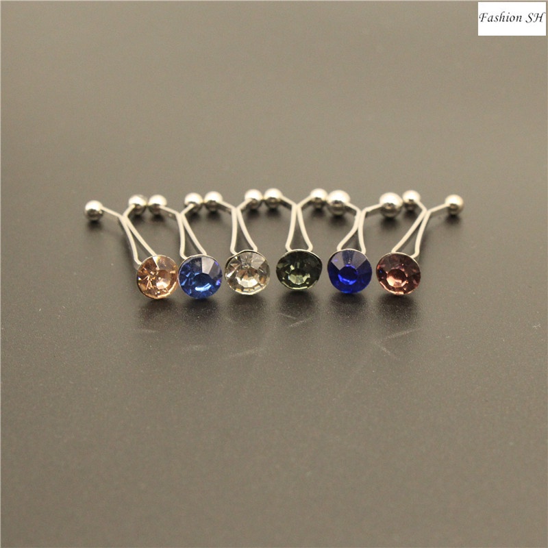 12pcs bros Pin Klip Kristal Warna-Warni Gaya Turki Untuk hijab M20023