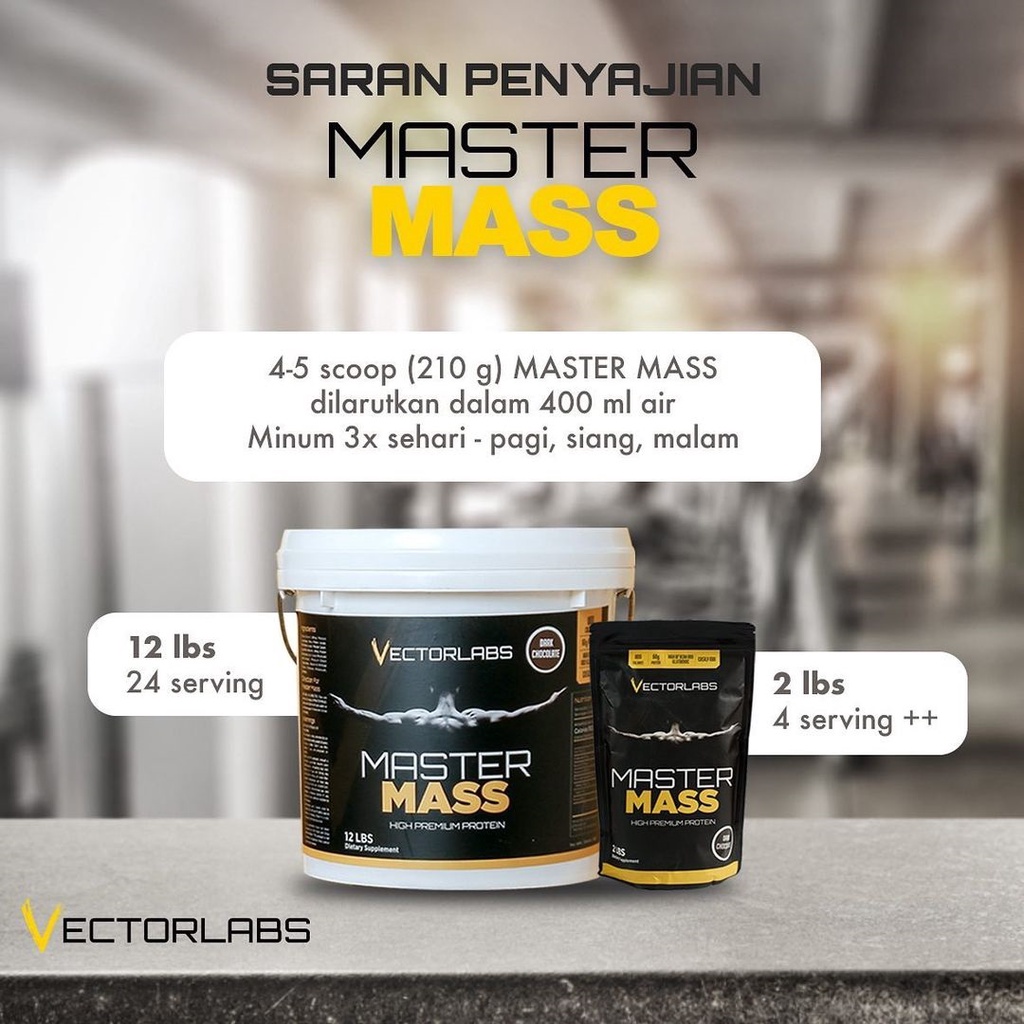 Vectorlabs Master Mass Gainer 12Lbs 5,4kg Susu Protein Penambah Berat Badan