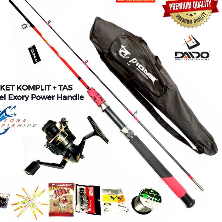 Terbaru.. SET KOMPLIT Joran Reel Tas DAIDO 16 Kg Alat Pancing Laut MURAH + BONUS