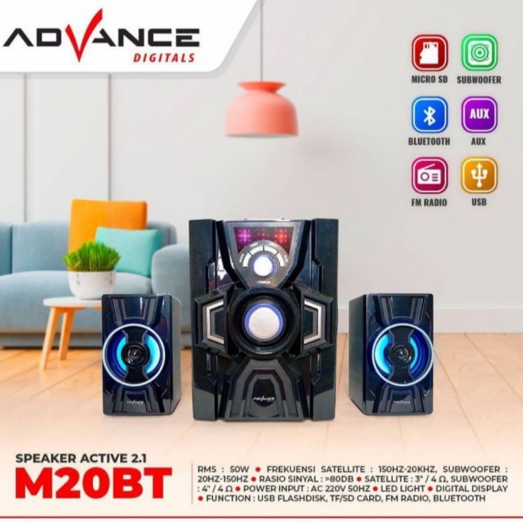 Advance Speaker Aktif Bluetooth Multimedia Subwoofer Bass M10BT /M15BT /M180BT /M180BT CLEON /M20BT