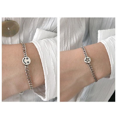 925 perak sterling untuk wanita gelang perhiasan retro wajah tersenyum