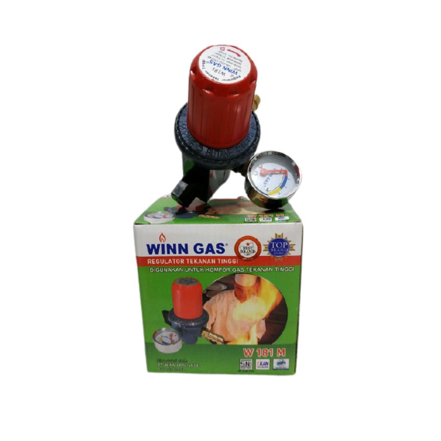 WINN GAS Regulator KOMPOR GAS LPG Tekanan Tinggi dengan Meteran W 181 M