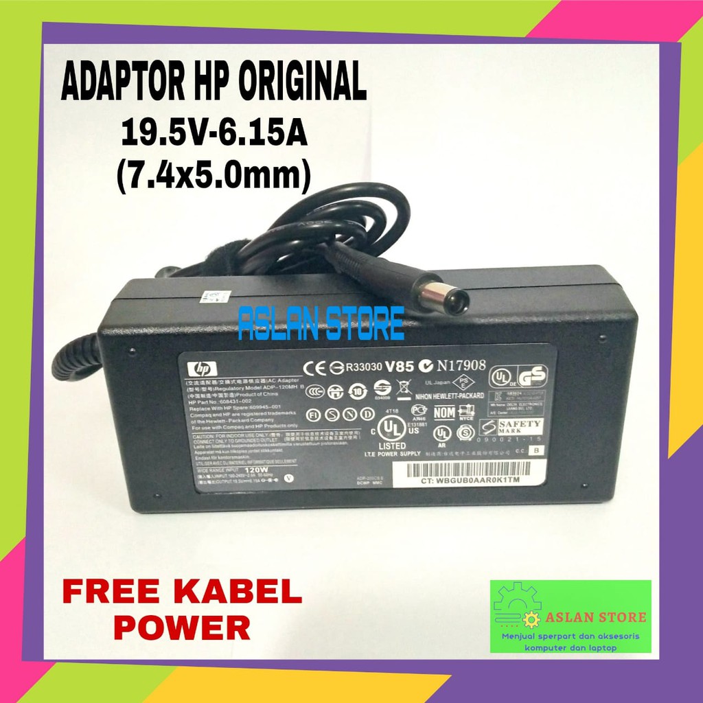 ADAPTOR CHARGER PC ALL IN ONE HP PAVILION 20 A210L 19.5V 6.15A ORIGINAL