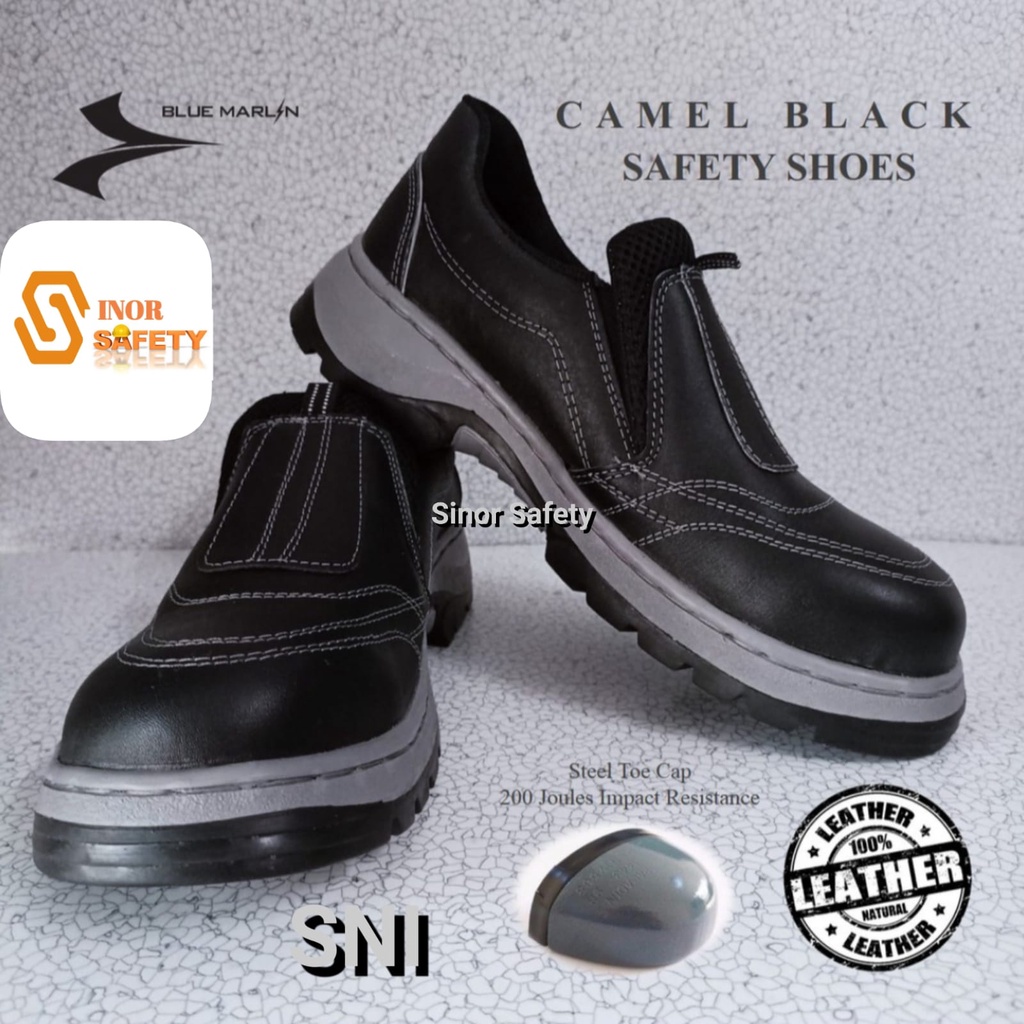 Sepatu Safety SNI Ujung BESI Blue Marlin CAMEL Safety Shoes