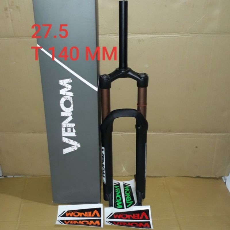 Fork Venom Air Sepeda Mtb 26 dan 27.5  Fork Venom Angin With Lock T140 Discbrake