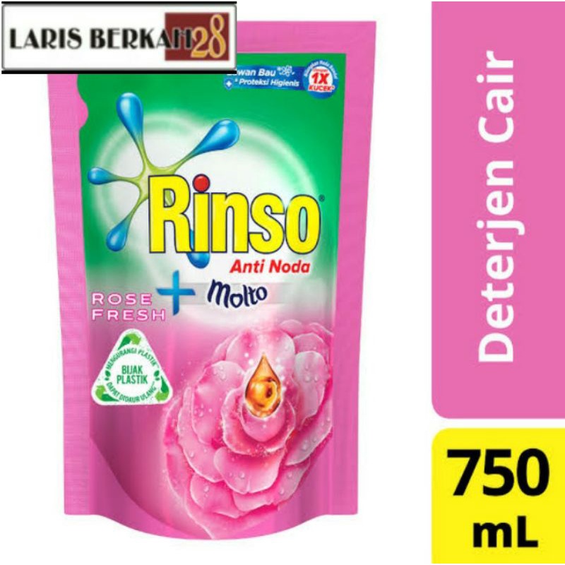 Rinso Molto Rose Fresh Detegent Cair 750 Ml