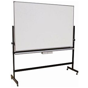 

Papan Tulis / Whiteboard Magnetic pakai Kaki / Tiang + Roda 2 Muka / Sisi Merk Sakura