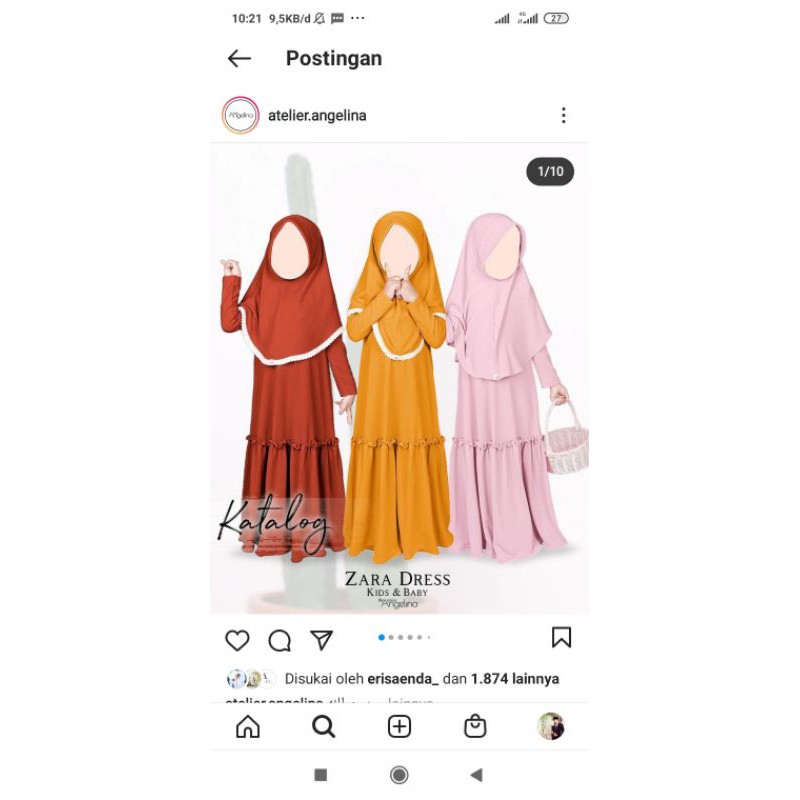 (booked usin) zara dress dan khimar anak atelier angelina