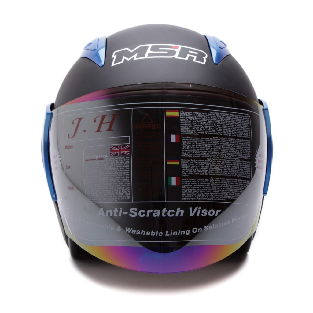 [Helm Dewasa] MSR Helmet Javelin - Hitam Doff Biru + Promo Gratis Sarung Tangan