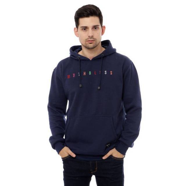 Hoodie mothbless rainbow navy pria / wanita