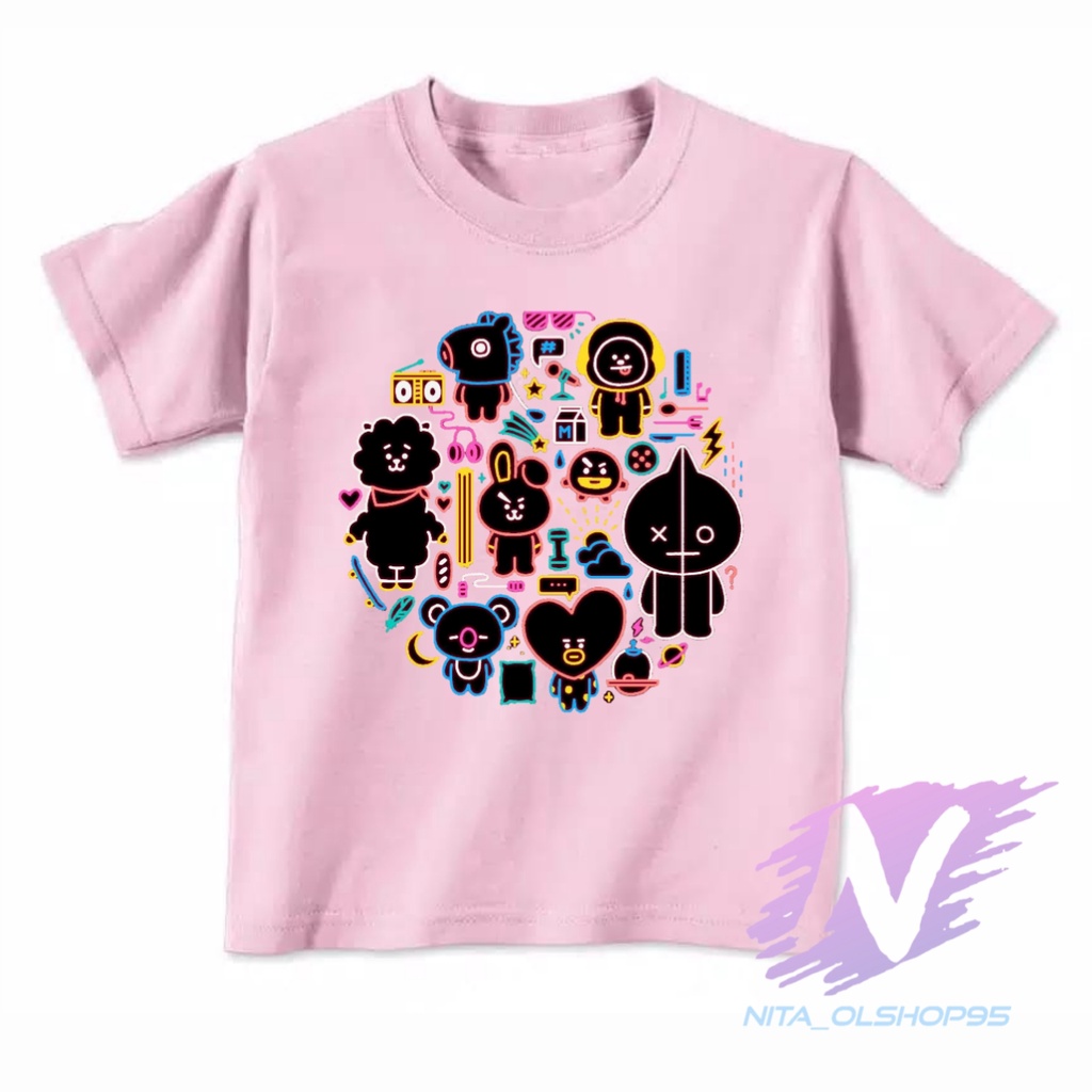kaos animasi bts baju kaos anak kartun bts