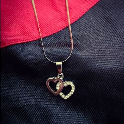 kalung liontin titanium model love you untuk wanita