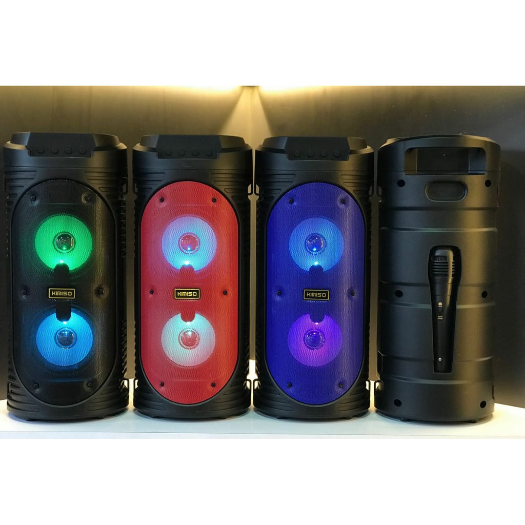 Speaker Microphone Bluetooth KIMISO KMS-6683 LED Karaoke Portable Wireless Stereo KMS 6683 + Mic