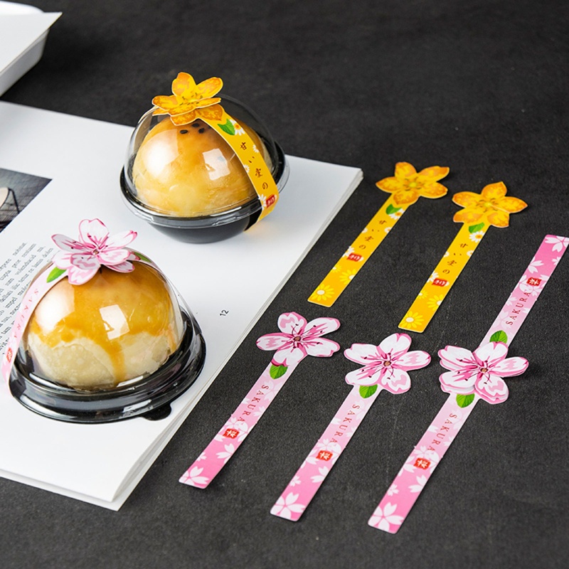 100 Pasang Stiker Label Kotak Macaron Panjang