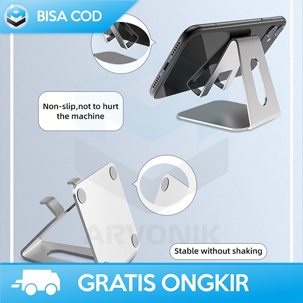 TABLET HOLDER STANDING Y017 ALUMUNIUM SMARTPHONE STAND SILIKON PAD