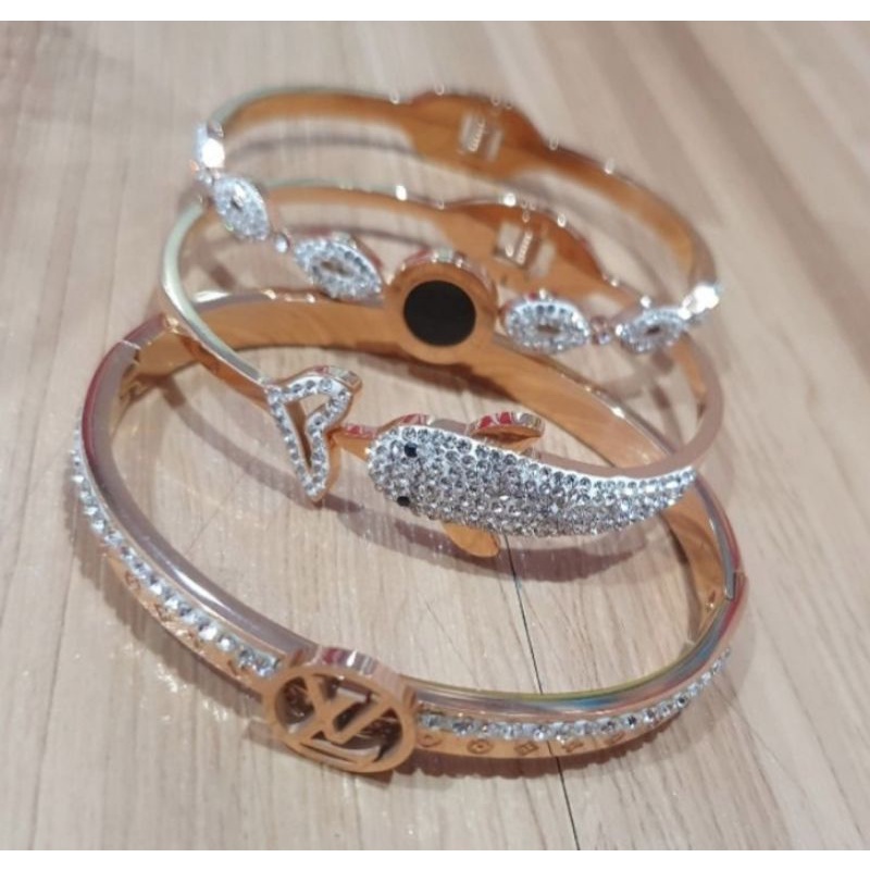 Promo Gelang Titanium Asli Premium Quality Anti karat anti alergi Stainless steel ori bahan tebal Gt017