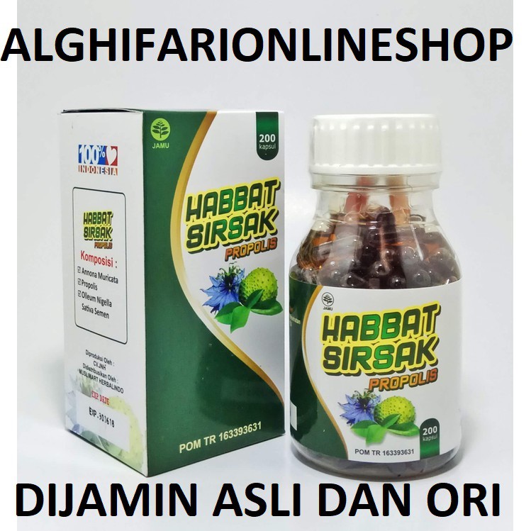 HABBAT SIRSAK PROPOLIS  ORIGINAL 200 KAPSUL OBAT MENCEGAH KANKER