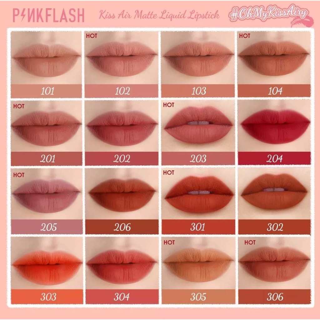 PINKFLASH LIP &amp; CHEEK DUO MATTE TINT M01  - PINK FLASH Liptint Kiss Air Matte Liquid Lipstick Waterproof