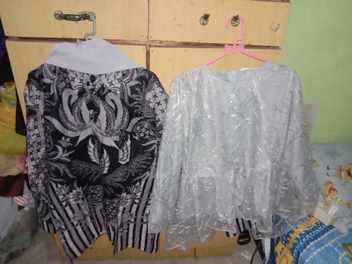 (termurah Se Shopee) Batik Couple Andhini Kebaya Couple Brukat Anabel - Bs073