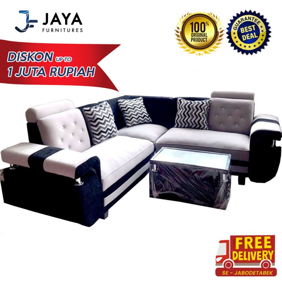 Jual Sofa L Sudut Prestige Mutiara Sofa Minimalis Murah Shopee Indonesia