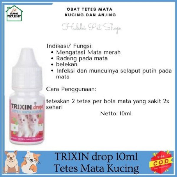 Obat Tetes Mata Kucing kitten - Obat Mata Kucing Trixin Drop 10ml-Tamacat 10 ml