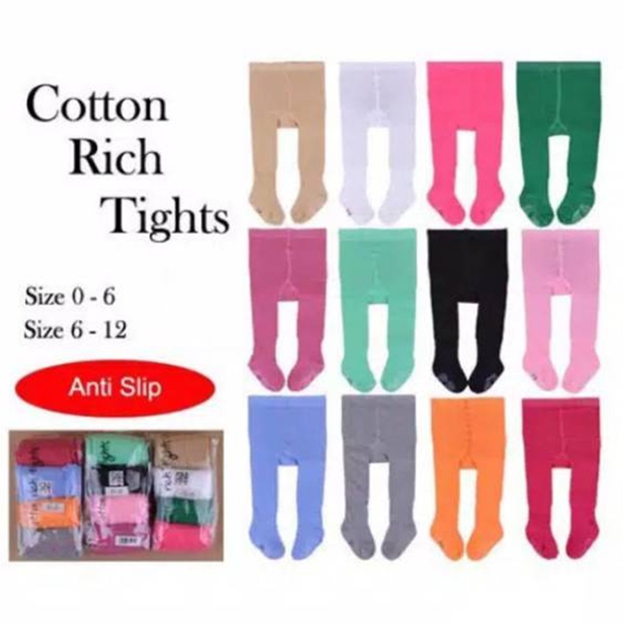 Bizy Bee Celana Legging Anak Tutup Kaki Anti Slip Polos Warna Bizybee Baby Stoking Bayi 4in1