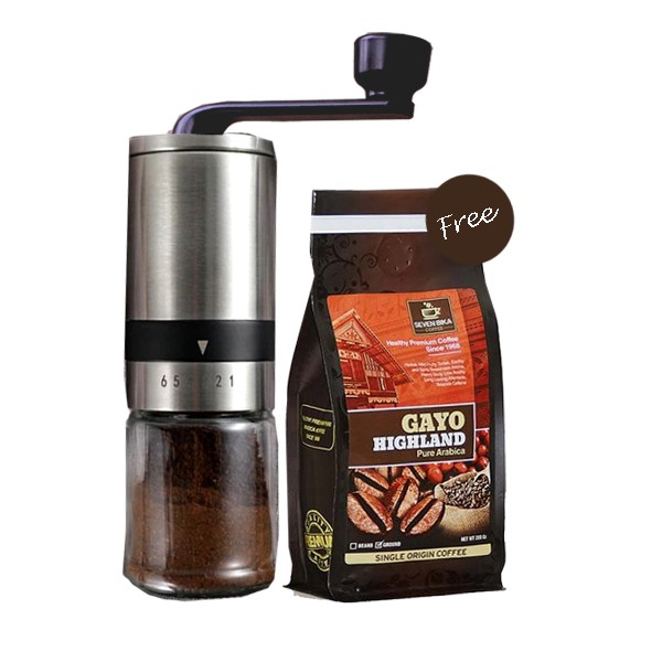 

Grinders Silver High Quality Free Coffee Gayo Pure Arabica 200 gram.