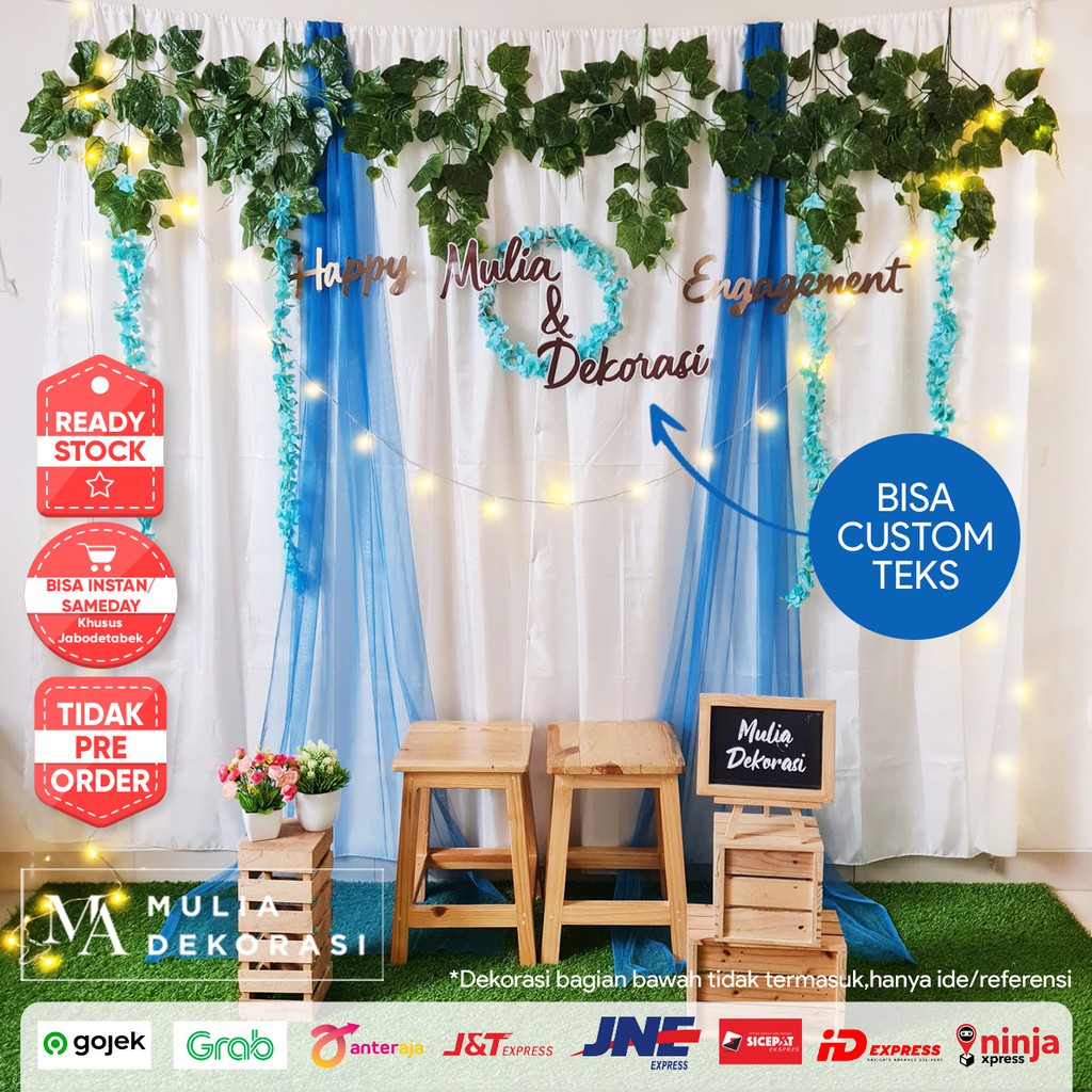 Dekorasi Lamaran Tunangan Backdrop Nikahan PhotoBooth DIY Akad Nikah Aqiqah Khitan Paket Mulia KK