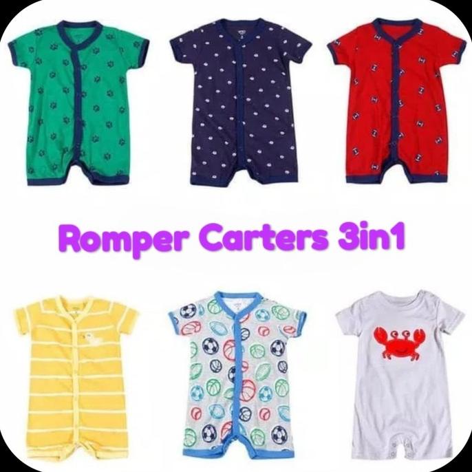 Romper Carters 3In1 / Short Sleepsuit Carters / Piyama Pendek Terlaris