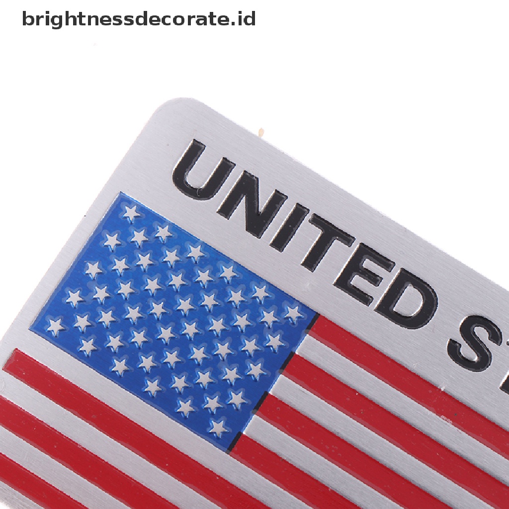 1pc Stiker Badge Motif Bendera Amerika Bahan Alloy Untuk Mobil / Motor