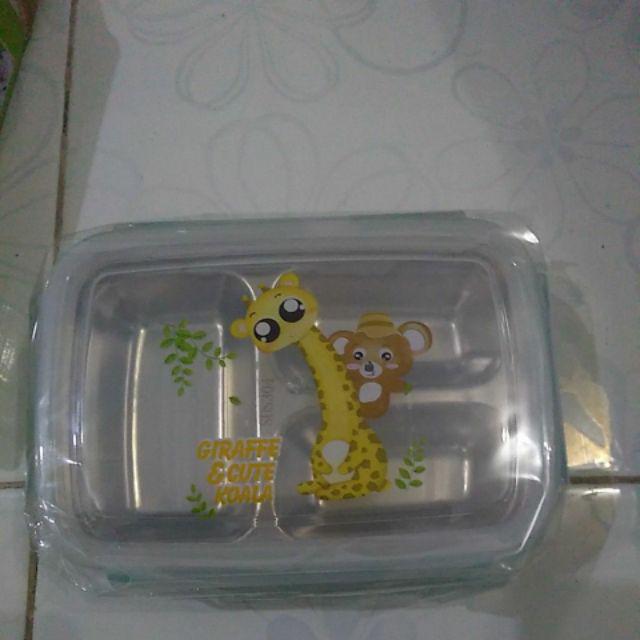 Kotak Tempat Makan Stainless Steel Anti Panas Tumpah Bento Untuk Lunch Bekal Nasi Tumis Lauk Sambal