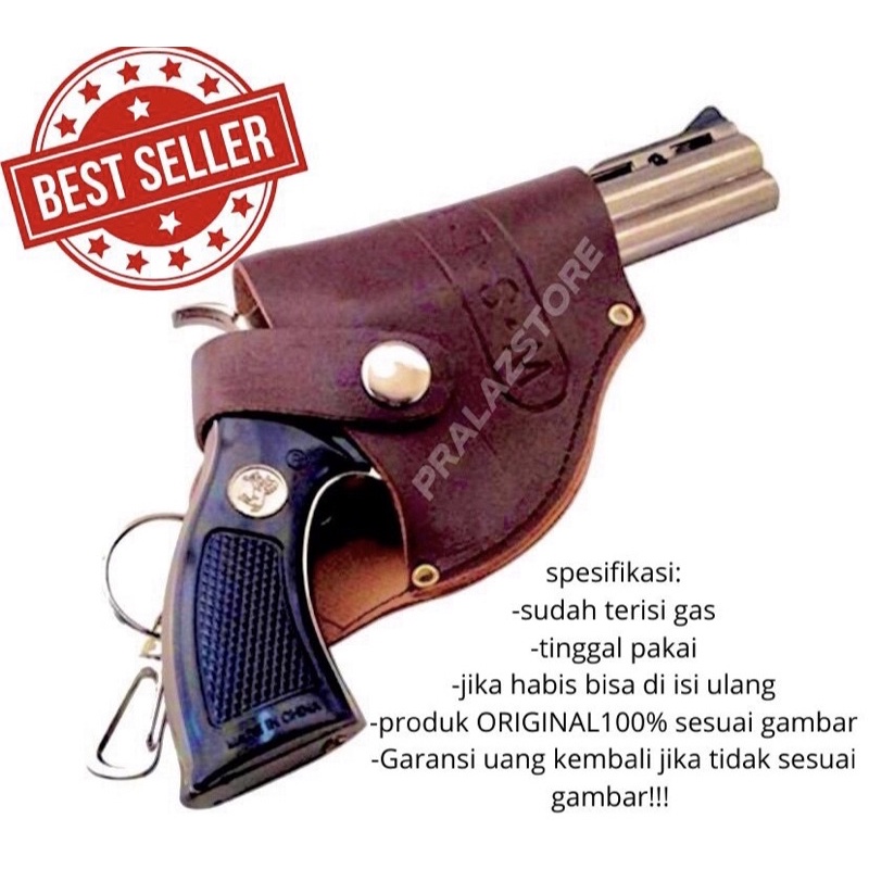 KOREK PISTOL / KOREK TEMBAK / KOREK BARA / KOREK API MODEL PISTOL COLT POLICE GRATIS SARUNG KULIT KO