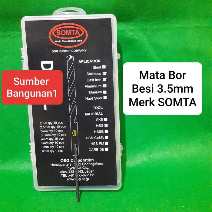 Mata bor besi 3.5mm bagus kuat Merk Somta