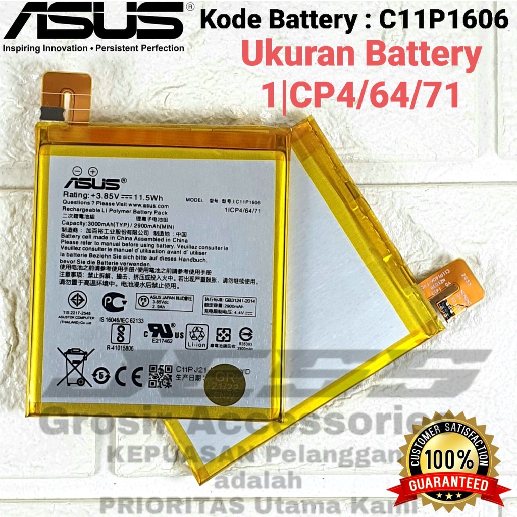 Baterai ASUS Zenfone 3 Laser 5.5&quot; - ZC551KL - Z01BDB - Z01BDC - Z01BDA KD-103497 Battery Original C11P1606