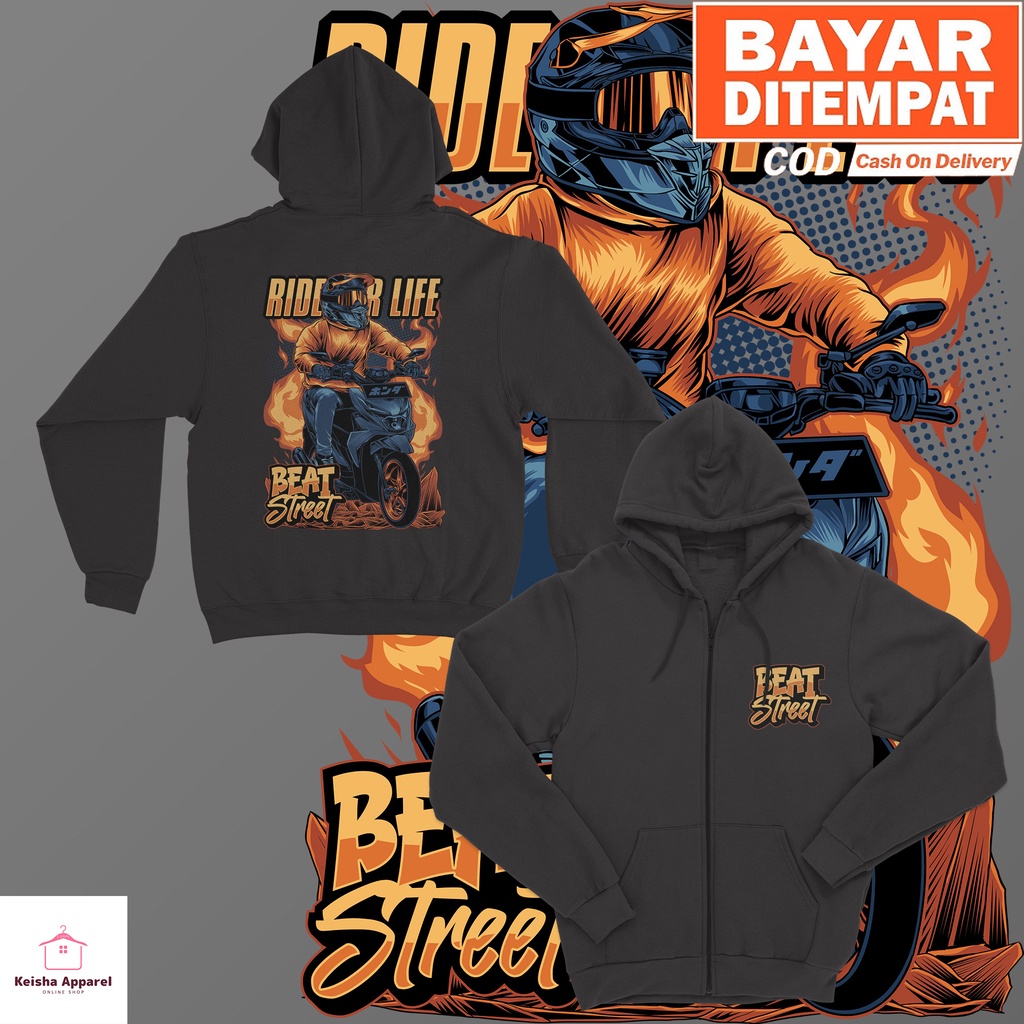 JAKET ZIPPER HONDA BEAT STREET RIDER SERIES JAKET BEAT STREET COWOK CEWEK