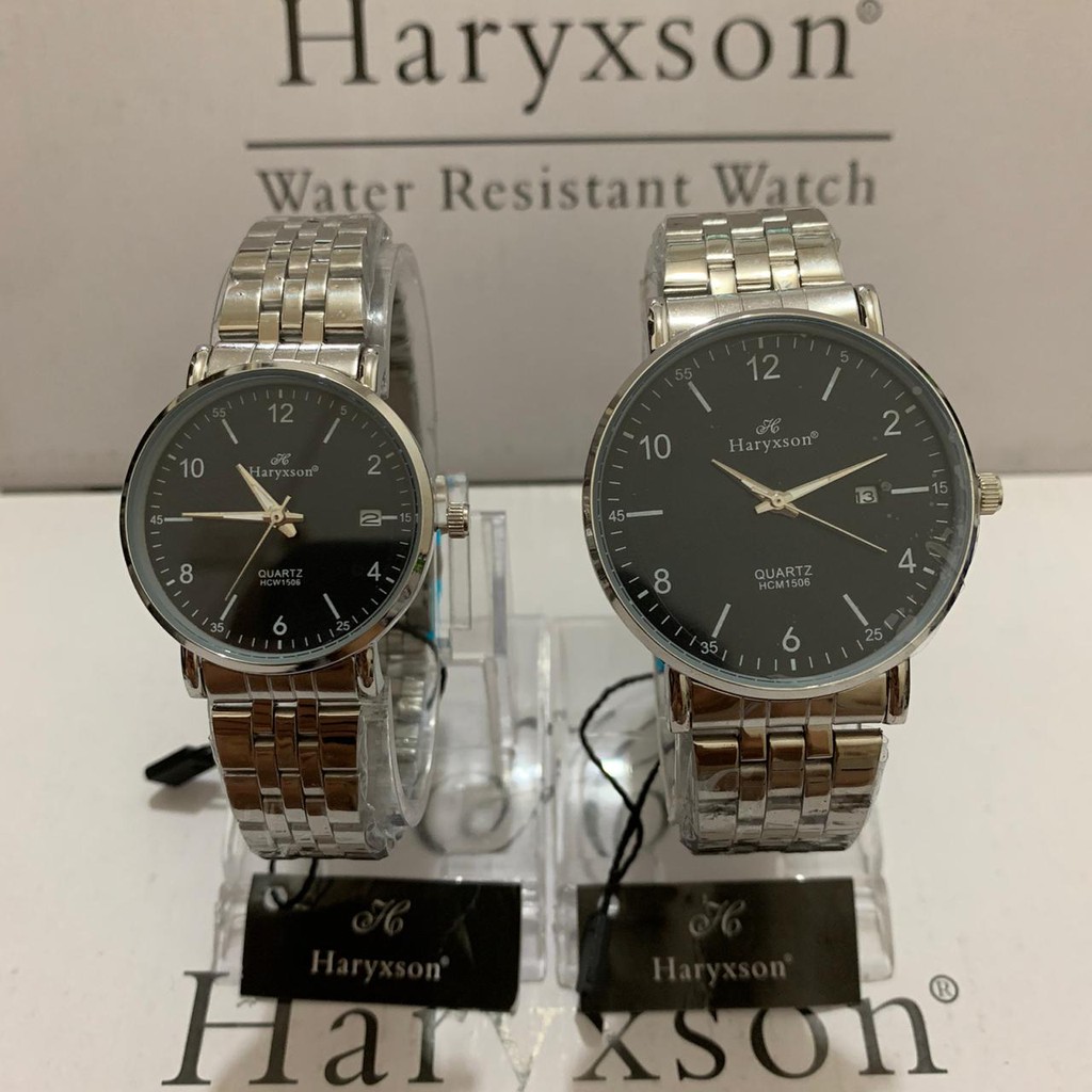 Jam Tangan Couple Jam Tangan Pria dan Wanita Jam Tangan Mewah Elegan Jam Original Silver Black