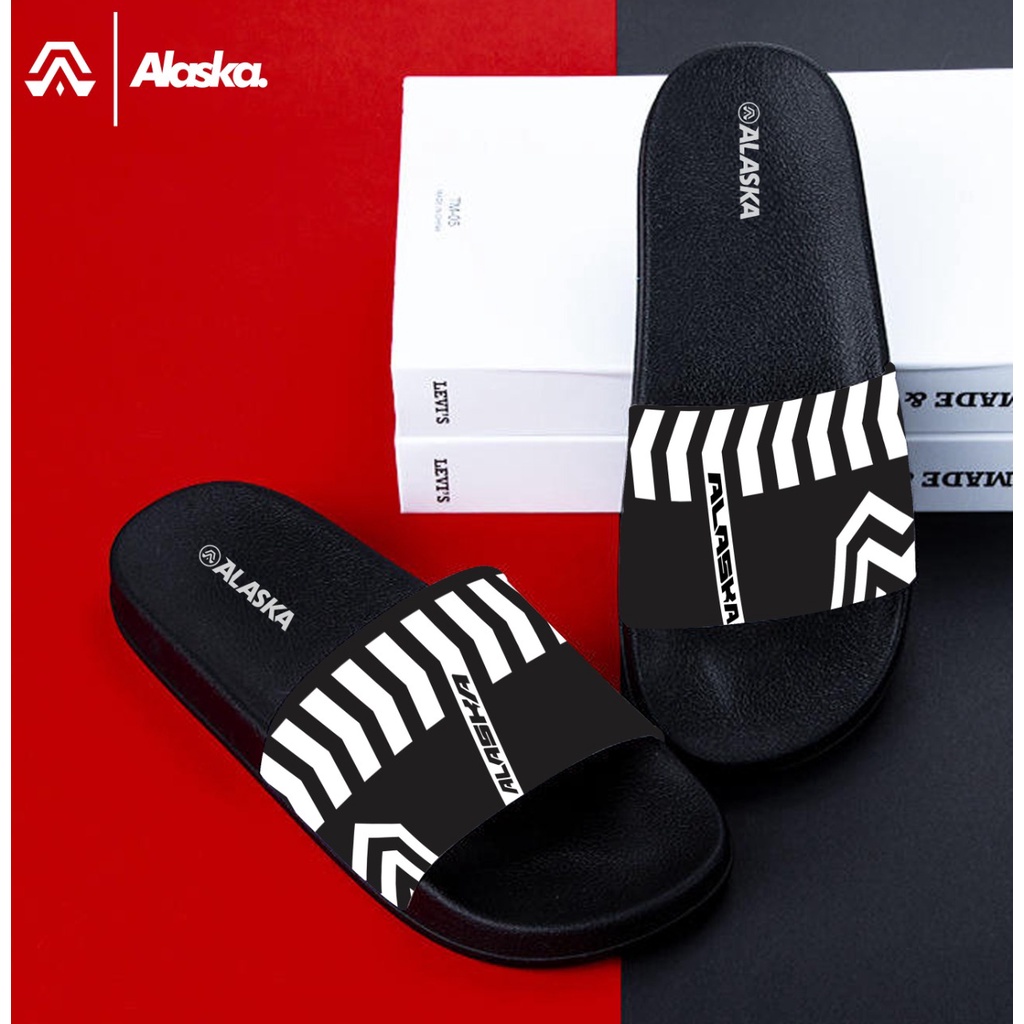 Sandal Slide Pria Dewasa Merk ALASKA Step White Style