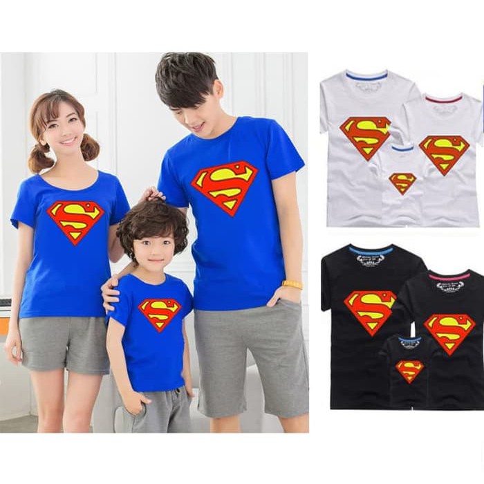 couuple murah 6 warna CP FM SUPERMAN Baju Kaos Keluarga couuple murah 6 warna CP FM SUPERMAN Baju Kaos Keluarga