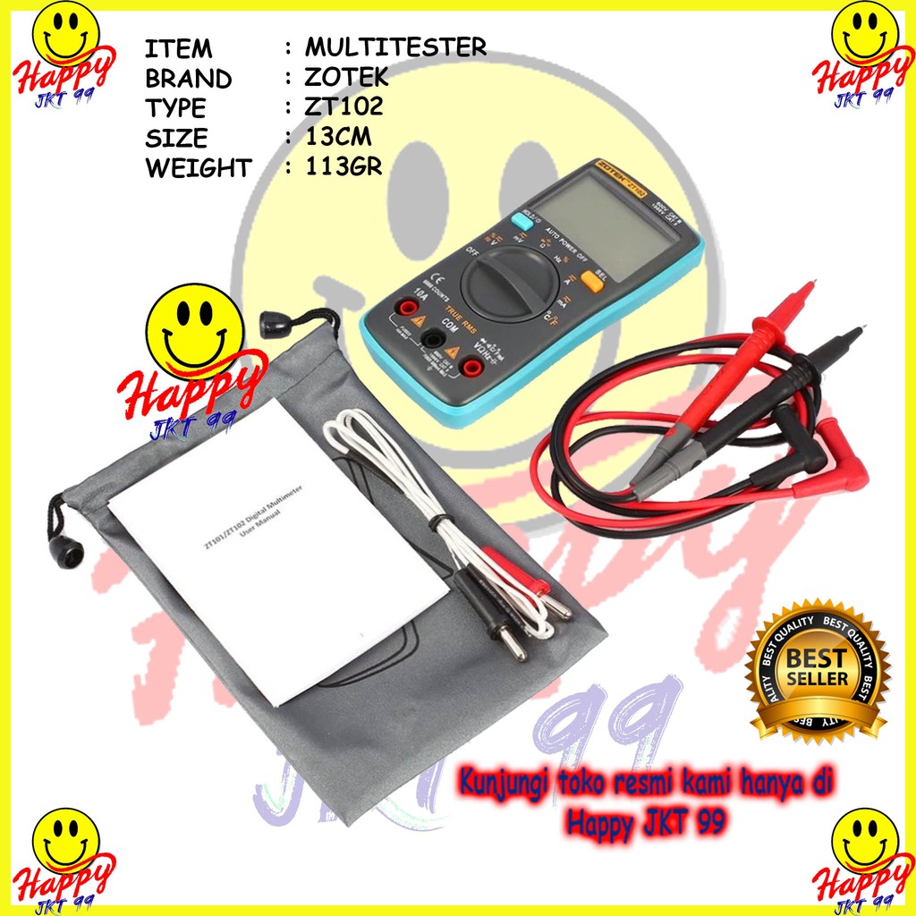 [ HAPPY JKT 99 ] ORIGINAL AVOMETER DIGITAL ZOTEK ZT102 MULTITESTER DIGITAL ZT 102