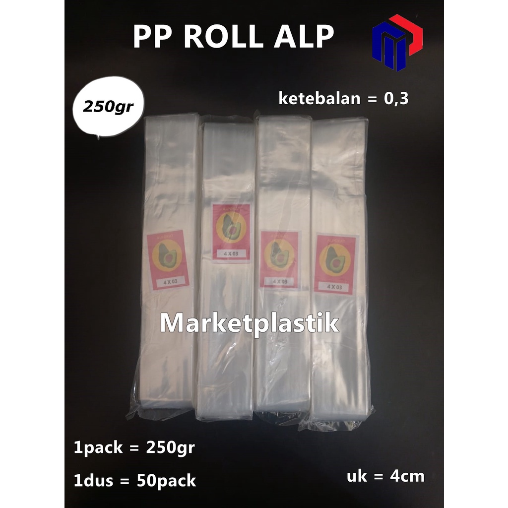 PP ROLL ALP 4CM / PP MURAH / PLASTIK ROL TEMPE PP / PP ROLL 250gr