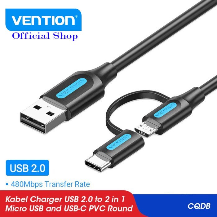 Vention Kabel Micro USB Type C 2 in 1 Adapter Micro USB to Type C